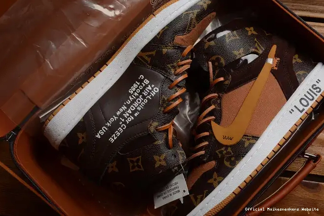 Official Maikesneakers Off-Louis 1 AJ1 OW x Jordan AQ0818-158 Air 0415